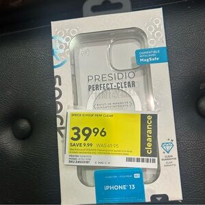 Speck Presidio Perfect-Clear MagSafe Phone Case Microban antimicrobial iPhone 13